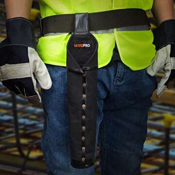 WISEPRO Flame-Resistant Electrode Bag, Canvas Welding Rod Pouch, Leather Electrode Holder with Belt Loops and Rivets Reinforced, 14.5 * 2.5 * 2.5 Inch