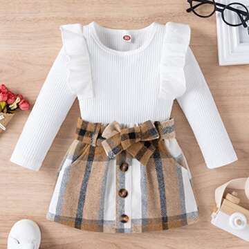 Stylish Kaipiclos Toddler Baby Girl Skirt Outfit for Fall