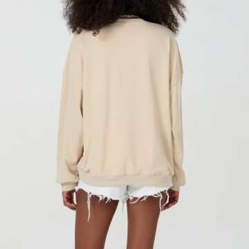 Amiblvowa Dupes Graphic Oversized Sweatshirt for Women Y2k Long Sleeve Crewneck Drop Shoulder Loose Free Fit Sweater Cute Tie Dye Flag Star Embroidery People Streetwear Fall Winter Clothes