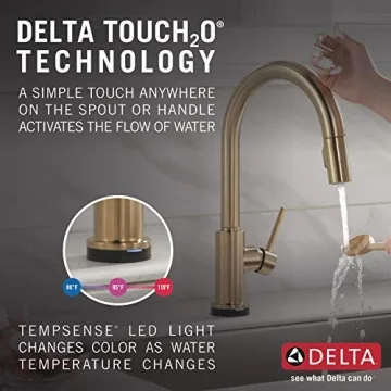 Delta Touch2O Kitchen Faucet in Champagne Bronze for Elegance