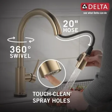 Delta Touch2O Kitchen Faucet in Champagne Bronze for Elegance
