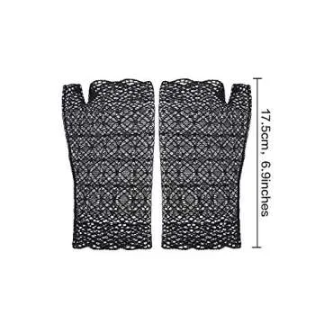 Skylety Women's Elegant Lace Fingerless Gloves for Events