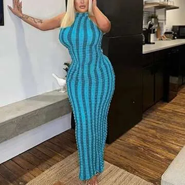 Novaorily Casual Halter Maxi Dress for Women