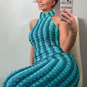 Novaorily Casual Halter Maxi Dress for Women