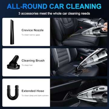 BKWITY Handheld Car Vacuum Cleaner - 8000PA Powerful Suction