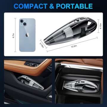 BKWITY Handheld Car Vacuum Cleaner - 8000PA Powerful Suction