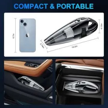 BKWITY Handheld Car Vacuum Cleaner - 8000PA Powerful Suction