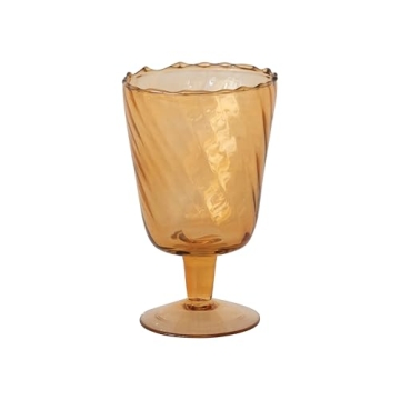Creative Co-Op Glass Stemmed Vase/Votive Holder Amber