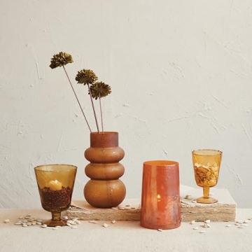 Creative Co-Op Glass Stemmed Vase/Votive Holder Amber