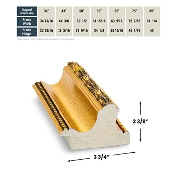 Ornate Gold Deco TV Frame for Samsung The Frame TV 65"