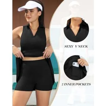 Fengbay Tennis Dress for Women,Golf Dresses with Built in Shorts with 4 Pockets for Sleeveless Athletic Workout Dress