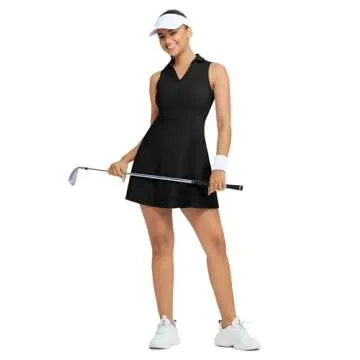 Fengbay Tennis Dress for Women,Golf Dresses with Built in Shorts with 4 Pockets for Sleeveless Athletic Workout Dress
