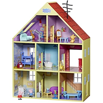 Peppa Pig Wooden Playhouse with 8 Rooms and 29 Accessories
