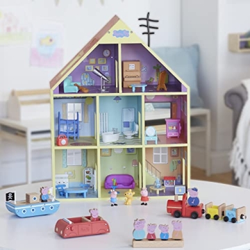 Peppa Pig Wooden Playhouse with 8 Rooms and 29 Accessories