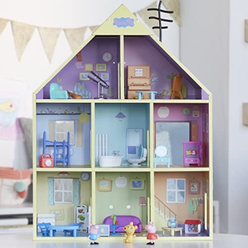 Peppa Pig Wooden Playhouse with 8 Rooms and 29 Accessories