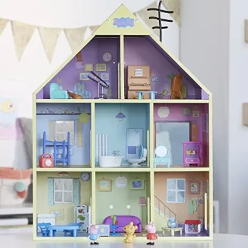 Peppa Pig Wooden Playhouse with 8 Rooms and 29 Accessories