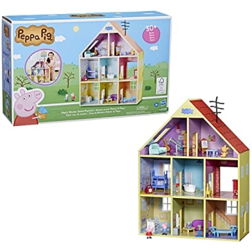 Peppa Pig Wooden Playhouse with 8 Rooms and 29 Accessories
