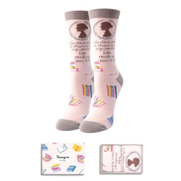 HAPPYPOP Jane Austen Gifts Literary Socks - Unique Gifts for Readers!