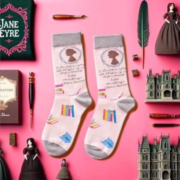 HAPPYPOP Jane Austen Gifts Literary Socks for Book Lovers