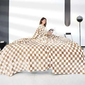 Cozy Checkered Throw Blanket for All Seasons - Soft and Stylish