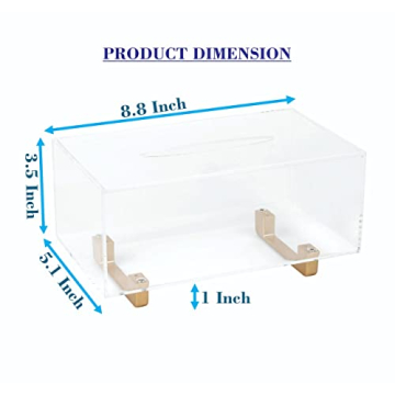 YoBa Elegant Acrylic Tissue Box Holder for Home and Office