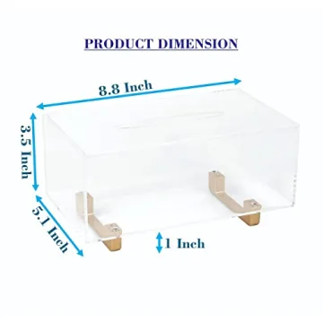 YoBa Elegant Acrylic Tissue Box Holder for Home and Office