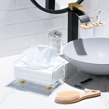 YoBa Elegant Acrylic Tissue Box Holder for Home and Office