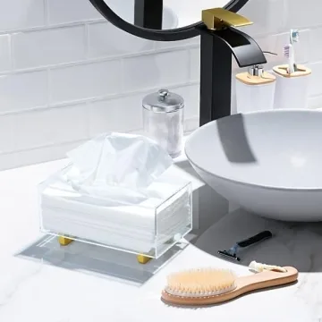 YoBa Elegant Acrylic Tissue Box Holder for Home and Office