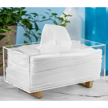 YoBa Elegant Acrylic Tissue Box Holder for Home and Office
