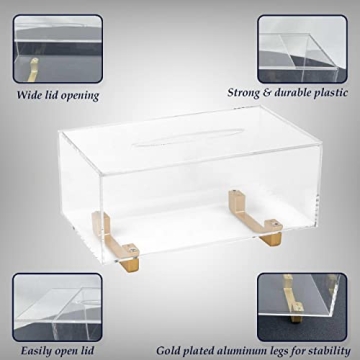 YoBa Elegant Acrylic Tissue Box Holder for Home and Office
