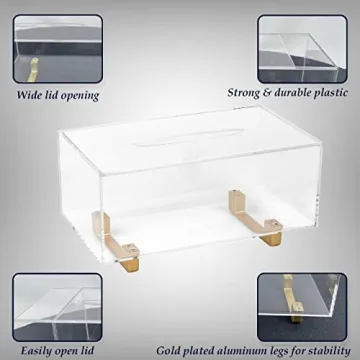YoBa Elegant Acrylic Tissue Box Holder for Home and Office