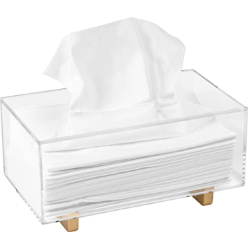 YoBa Elegant Acrylic Tissue Box Holder for Home and Office