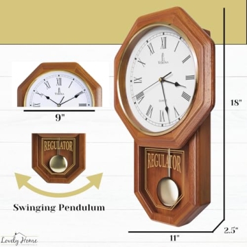 Pendulum Wall Clock - Silent & Elegant Wooden Design for Your Home