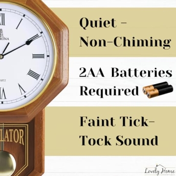Pendulum Wall Clock - Silent & Elegant Wooden Design for Your Home