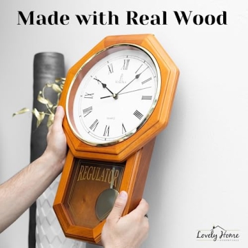 Pendulum Wall Clock - Silent & Elegant Wooden Design for Your Home