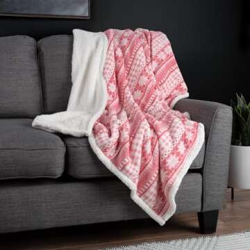 Lavish Home Cozy Reversible Fleece Blanket - 50x60"