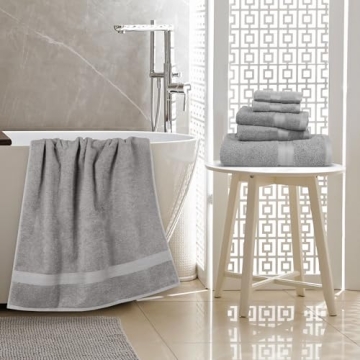 6-Piece Oversized Fade Resistant Towel Set for Bathroom