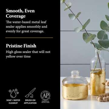 Speedball 10218 Mona Lisa Water-Based Sealer For Metal Leafing Projects – Clear, Fast Drying, Sealant - 2 Ounces