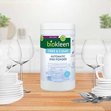 Biokleen Free & Clear Dishwashing Detergent- 64 Loads - Powder, Concentrated, Phosphate & Chlorine Free, Eco-Friendly, Non-Toxic, No Artificial Fragrance, Colors or Preservatives