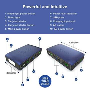 HALO Bolt Portable Charger & Car Jump Starter - Wood Grain