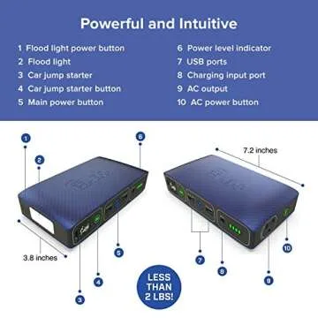 HALO Bolt Portable Charger & Car Jump Starter - Wood Grain