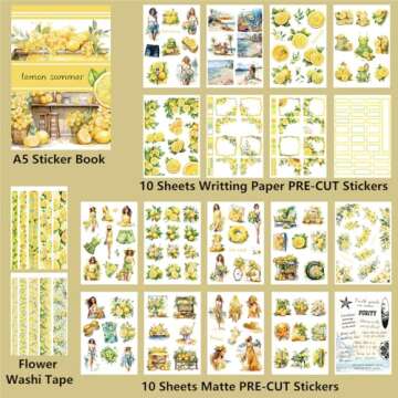 Dwpetzo Scrapbook Stickers for Journaling Adults, Pre-Cut Decorative Transparent Stickers, Aesthetic...
