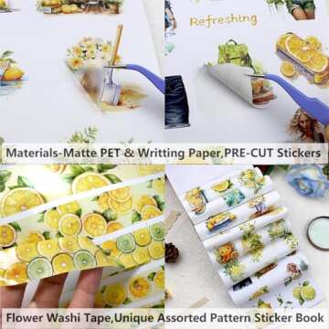 Dwpetzo Scrapbook Stickers for Journaling Adults, Pre-Cut Decorative Transparent Stickers, Aesthetic Scrapbooking Materials, Ephemera Book for Junk Journals, Scrapbook Supplies