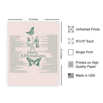 Poster Master Daily Affirmations Poster - Motivational Print - Butterfly Art - Positive Quotes Art -...