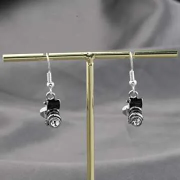 Tiny Camera Charm Drop Earrings Photography Gift Camera Dangle Earrings Photographer Earrings (Camera Earrings)