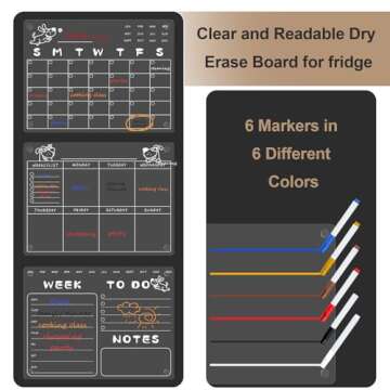 Popbricks 3Pcs Transparent Calendar Set for Fridge