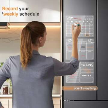 Popbricks 3Pcs Transparent Calendar Set for Fridge