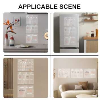 Popbricks 3Pcs Transparent Calendar Set for Fridge