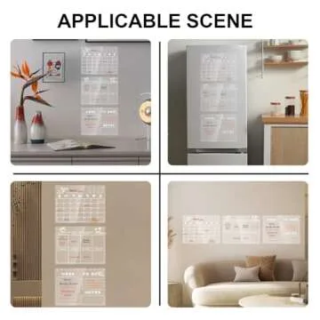Popbricks 3Pcs Transparent Calendar Set for Fridge