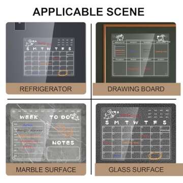 Popbricks 3Pcs Transparent Calendar Set for Fridge
